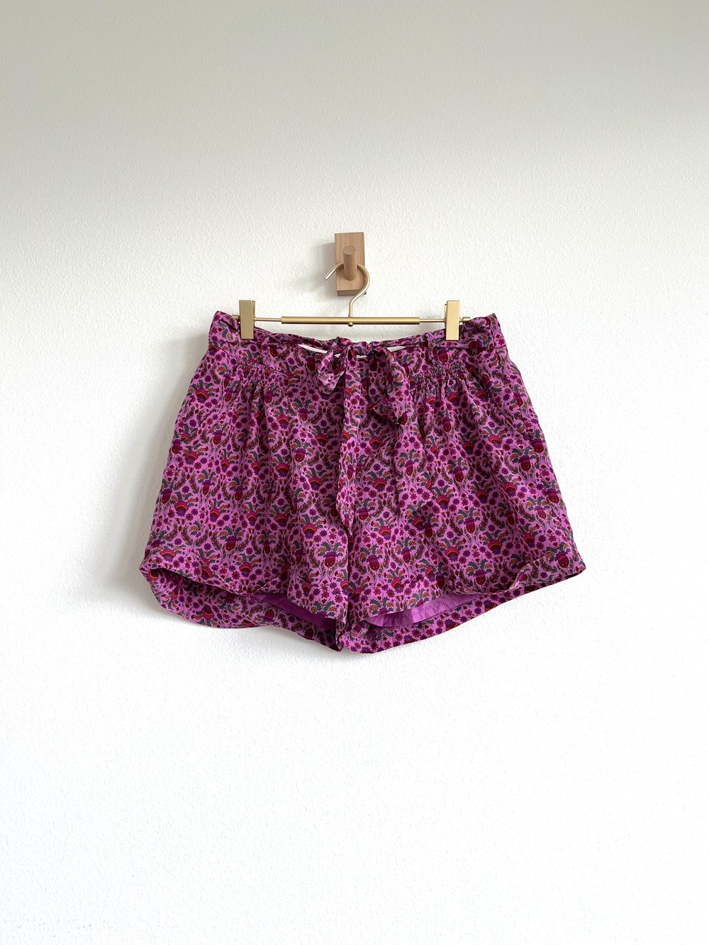 MM Couture by Miss Me Pink Floral Tie Waist Shorts - Size L